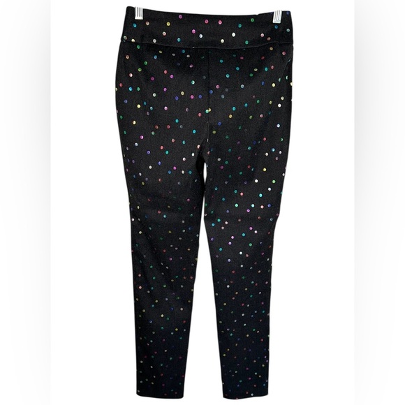 Joseph Ribkoff All Over Rainbow Polka Dot Straight Leg Gray Pants Women’s Size 6 - Picture 2 of 7